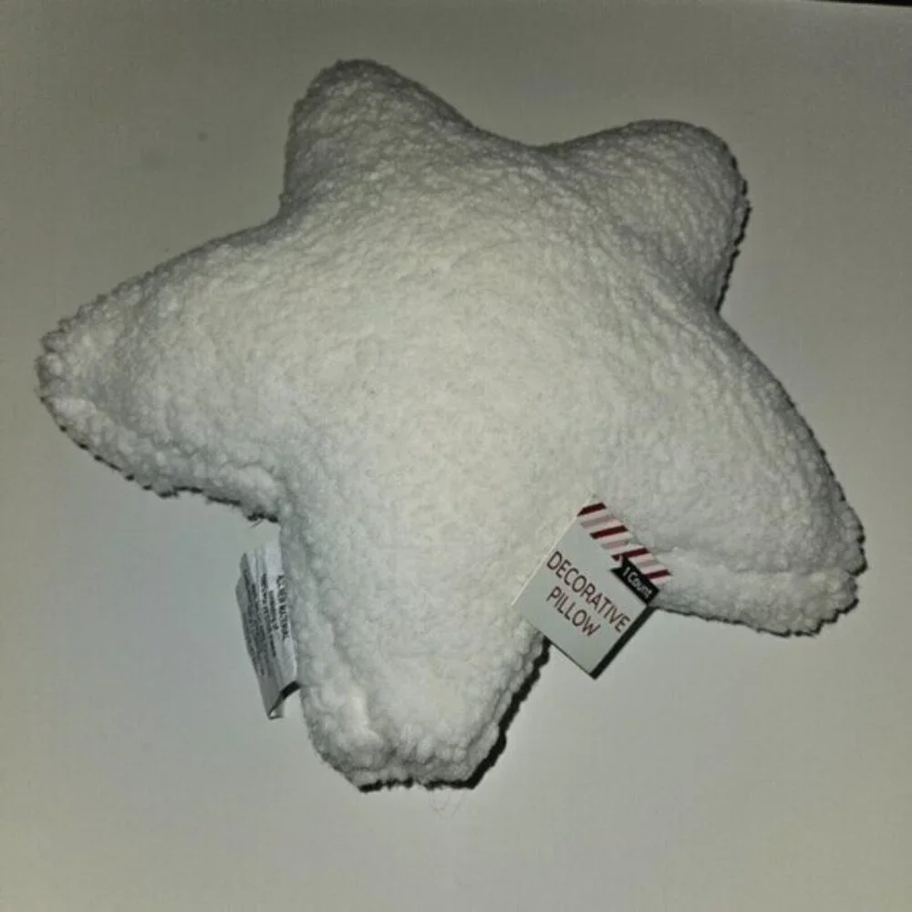 White Star Sherpa Decorative Pillow Plush Throw Decor 14